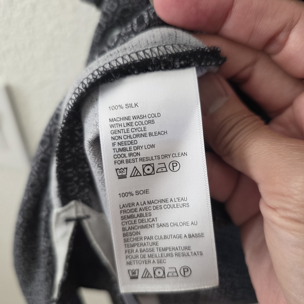 Tommy Bahama Silk Button Down Shirt Black Patterned XL - Picture 10 of 13
